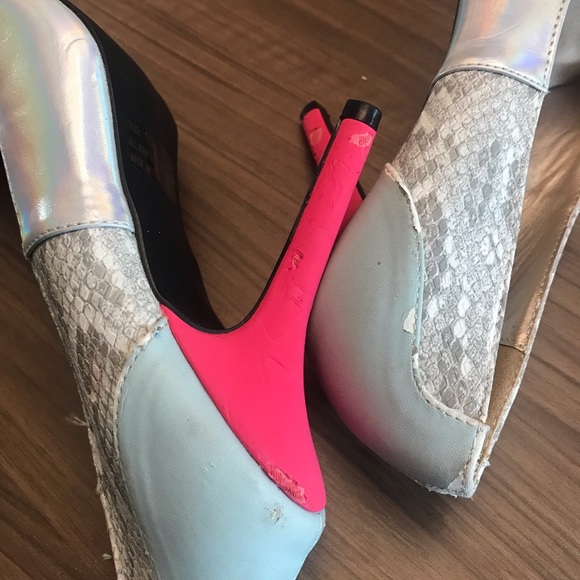 Qupid snakeskin pink stilettos - Picture 9 of 11